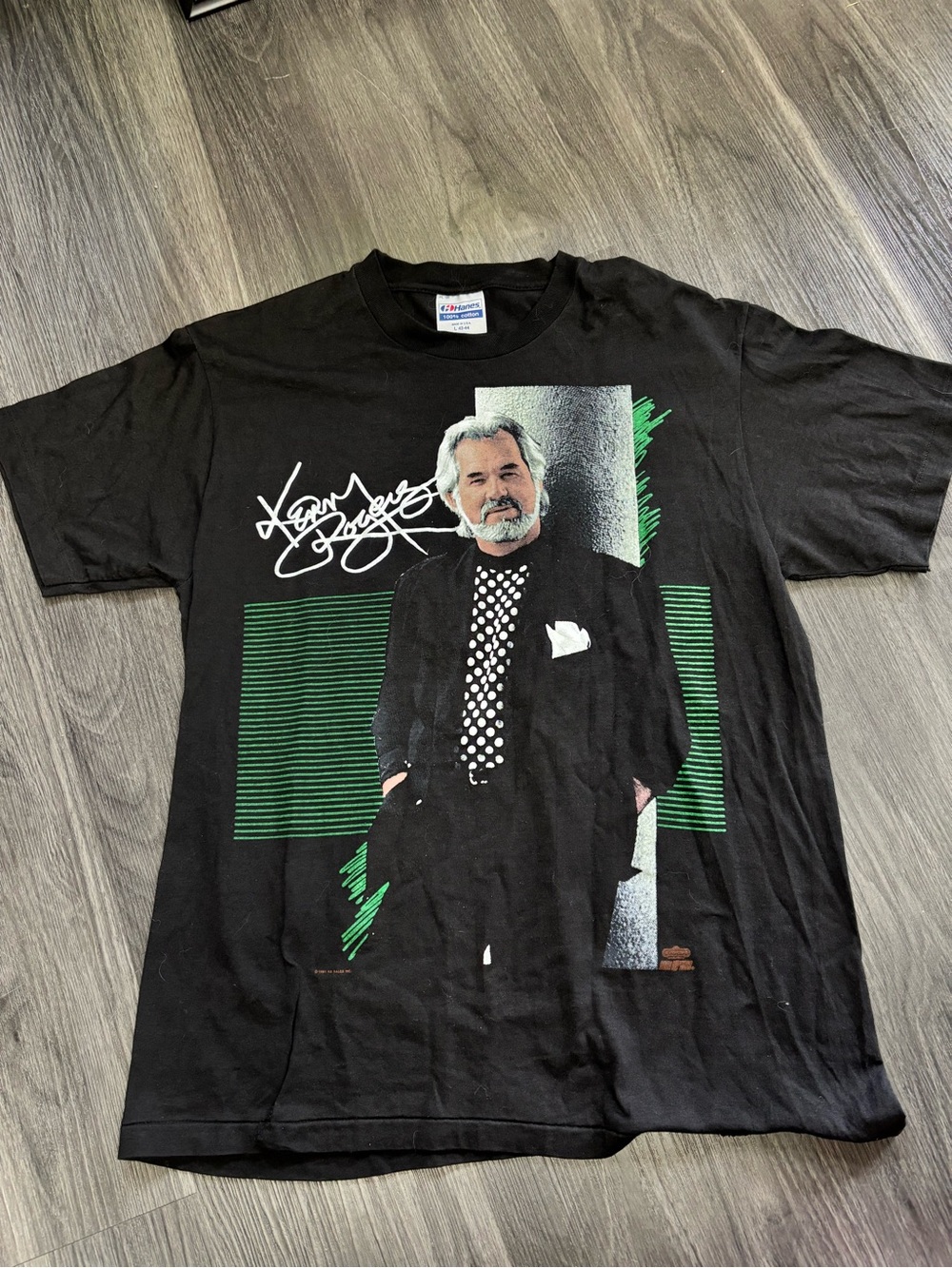 1991 Vintage Kenny Rogers black cotton single stitch t-shirt LG